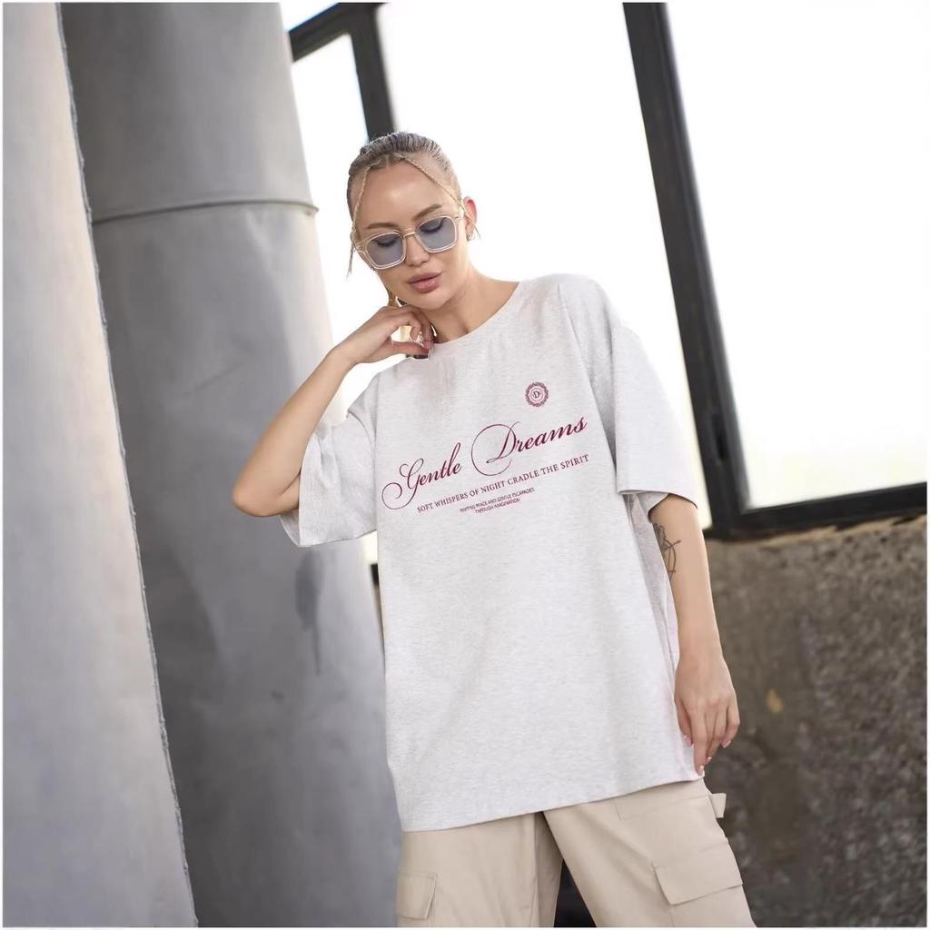 Women's Trendy Oversized 100% Cotton Short Sleeve Top