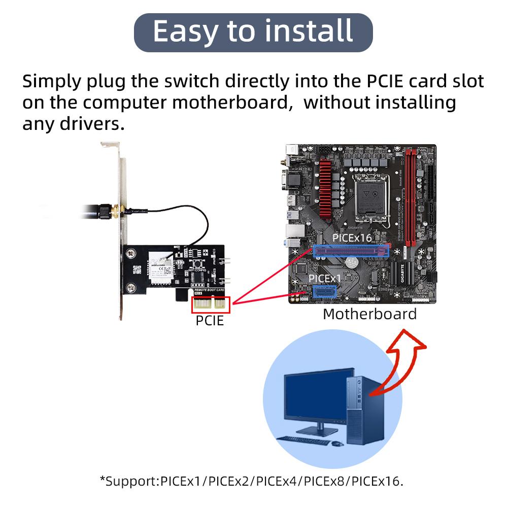 

Tuya WiFi Intelligent Computer Power Reset Switch Remote APP Controlled Voice Activated Management Switch with Timer разноцветный