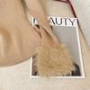 Chic French One-Shoulder Flare Sleeve Sweater Camisole for Women - Slim Fit Fuzzy Autumn/Winter Base Layer.