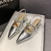2025 New Sexy Pointed Sandals Brand Designer Summer Comfortable Shallow Slip-on Mid-heel Sandals Women's Light Office High Heels