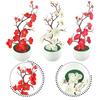 Decorative Artificial Plants Fake Plum Blossom 1PCS Hot Sale Plum Desk Potted Potted Plants Fake Simulation Tree