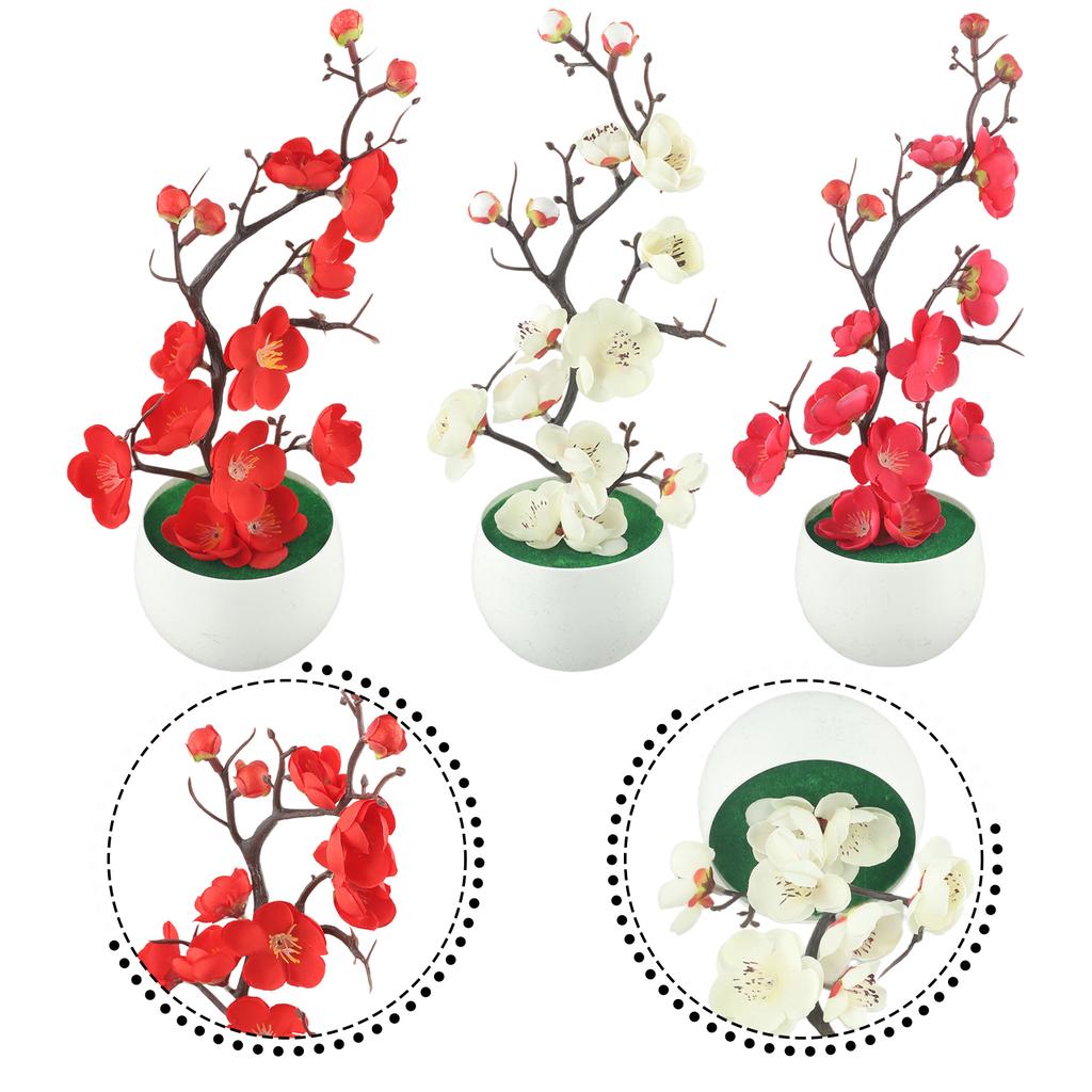 Decorative Artificial Plants Fake Plum Blossom 1PCS Hot Sale Plum Desk Potted Potted Plants Fake Simulation Tree