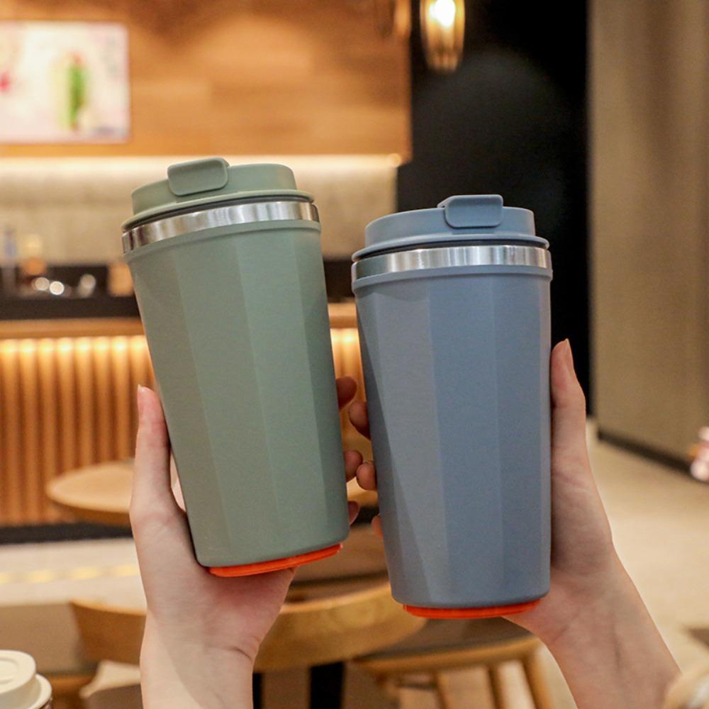 Anti-fall Coffee Tumbler With Suction Thermos Cup Car Water Cup Travel Mug  Office