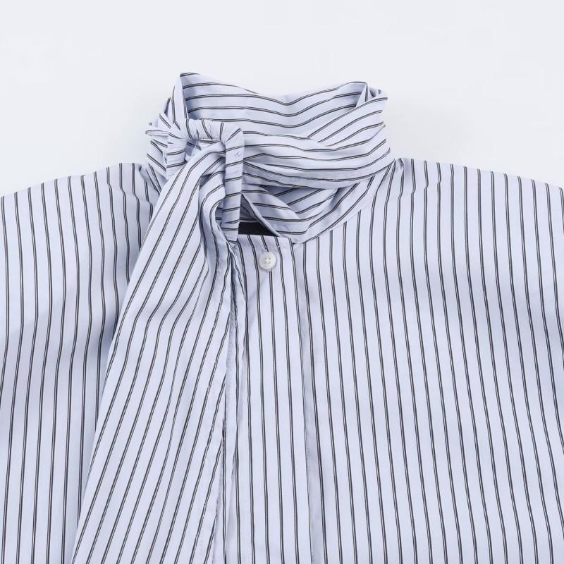 Womens Loose Long Sleeve Striped Button-Up Shirt 2026 Fall Streetwear Casual Top