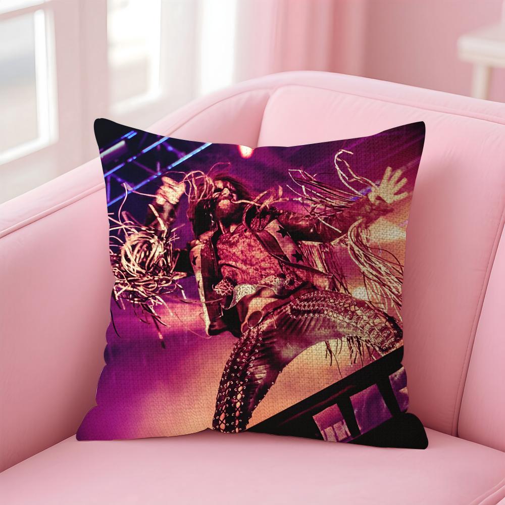 Singer RRob Zombies Cushion Cover Natural Linen Pillow Case DoubleSided Print Decorative Sofa Pillowcase Home Decor Gift