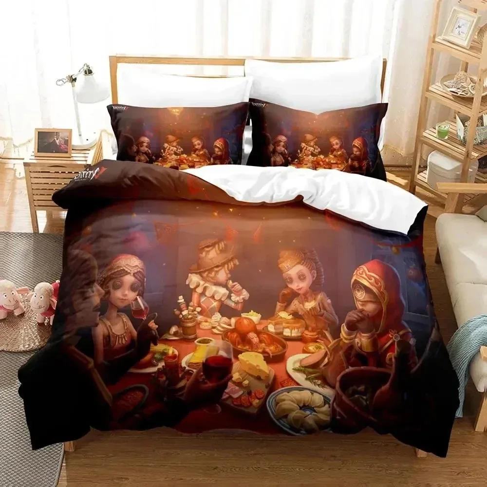 Top 3D Anime Game Identity V Bedding Set Printed Bed Set With Pillowcase Bed Duvet Cover Soft Queen King Size Bedclothes Home