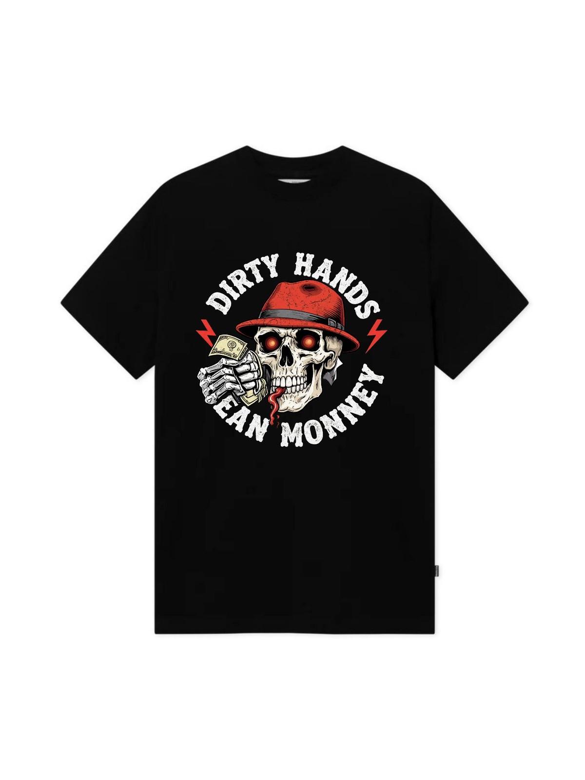 

Skull Graphic Black T-Shirt with Red Hat and Fashion Glasses Design - Stylish S разноцветный