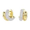Swarovski Dextera Built-In Spring Clip Design Crystal Earrings Unisex Earrings Gold White 5740735