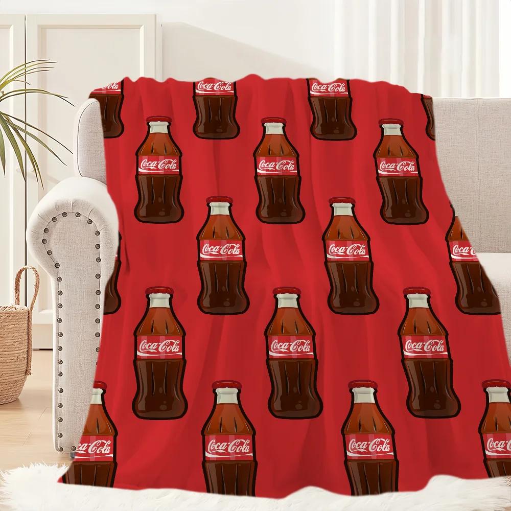 CocaCola Logo Throw Blanket for Couch Travel Hiking Picnic Bedding Flannel Blanket  Perfect Birthday Gift