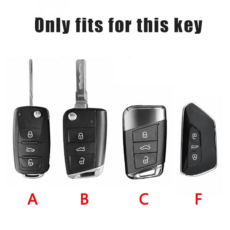 For VOLKSWAGEN VW Leather Car Remote Key Case Cover Protection Holder Shell Fob For VW Volkswagen Golf 7 MK7 Tiguan MK2 Auto Key