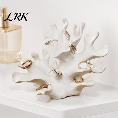 Desktop Jewelry Organizer 3D Printed Coral Holder, for Rings & Earrings, Display Holder Modern White Stand Dresser Tabletop