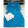 Designer Chanderi Silk Embroidery Kurta Pant Set Indian Bollywood Ethnic Kurti