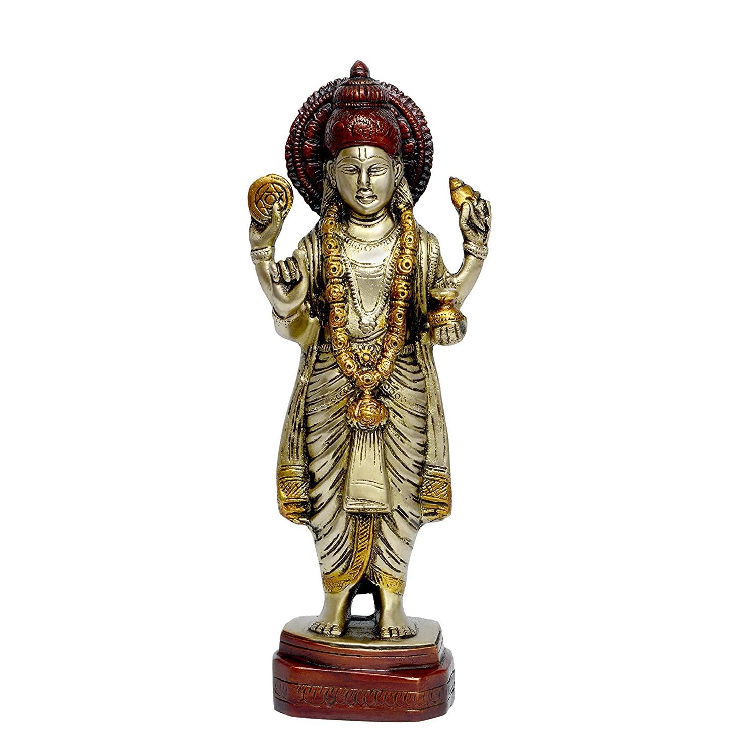 

Goddess Dhanwantri Statue, Home Decor, Decorative, Brass, Multicolor - 12 Inch