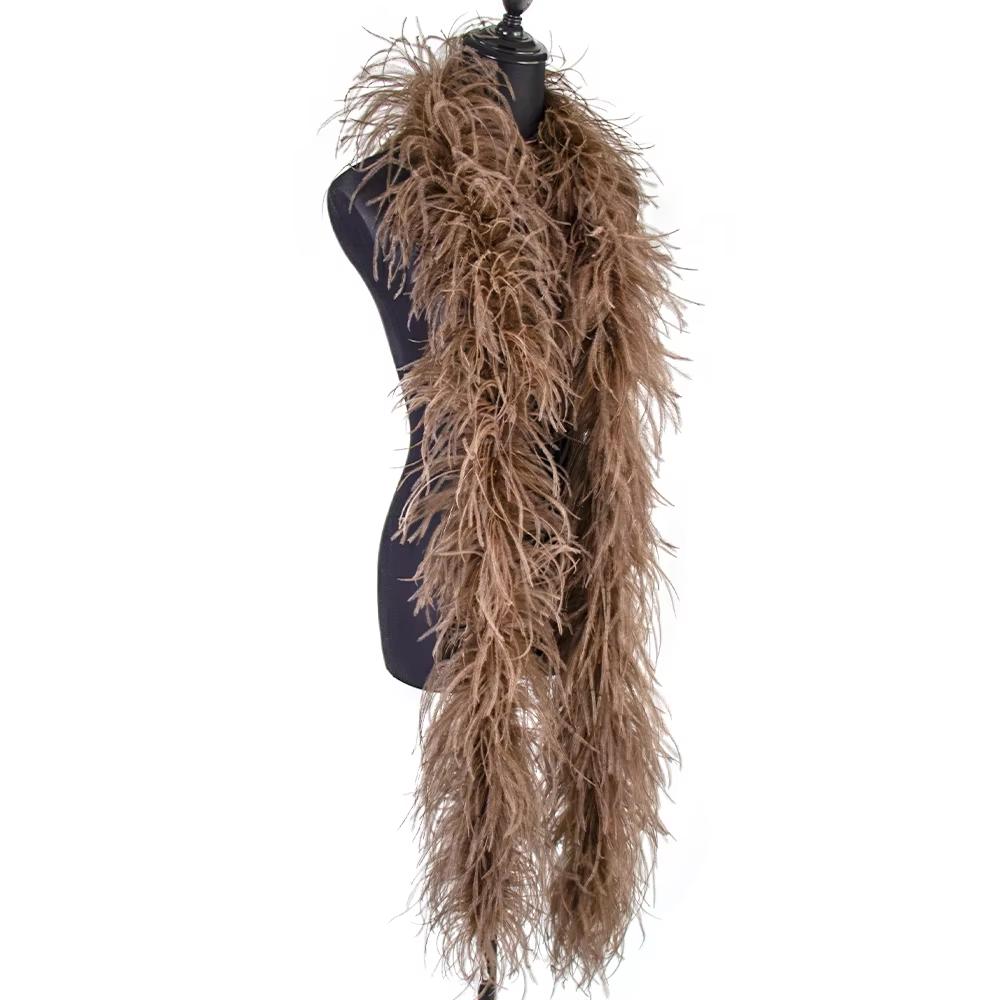 DIY 6 Ply Ostrich Feathers Boa 0.5M/1M/2M/3M Long Feather Shawl Costume Boa Plumes Carnival Clothes Dress Sewing Feather Trim Crafts