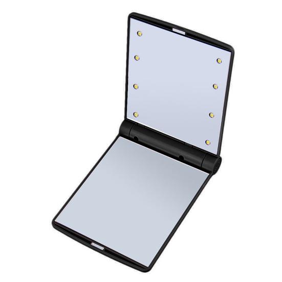 Foldable 8LED Lighted Makeup Vanity Mirror Tabletop Adjustable Brightness Lamp
