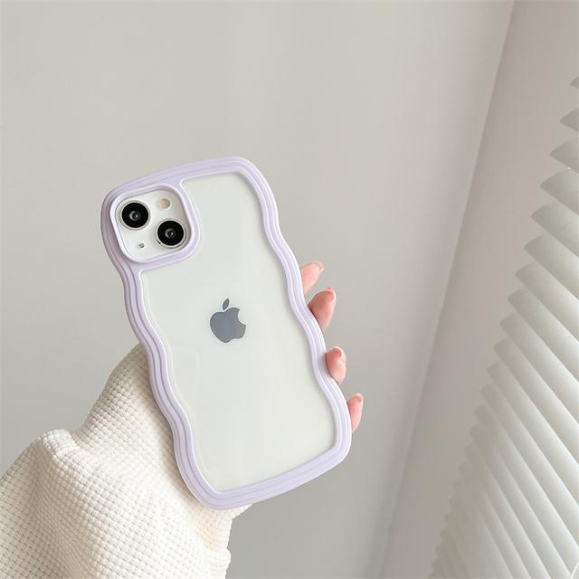 Ins Korea Cute 3D Cream Wavey Transparente Handyhülle für Iphone 13 12 11 Pro Xs Max X Xr Objektiv Schutzhülle klar weiche Rückseite