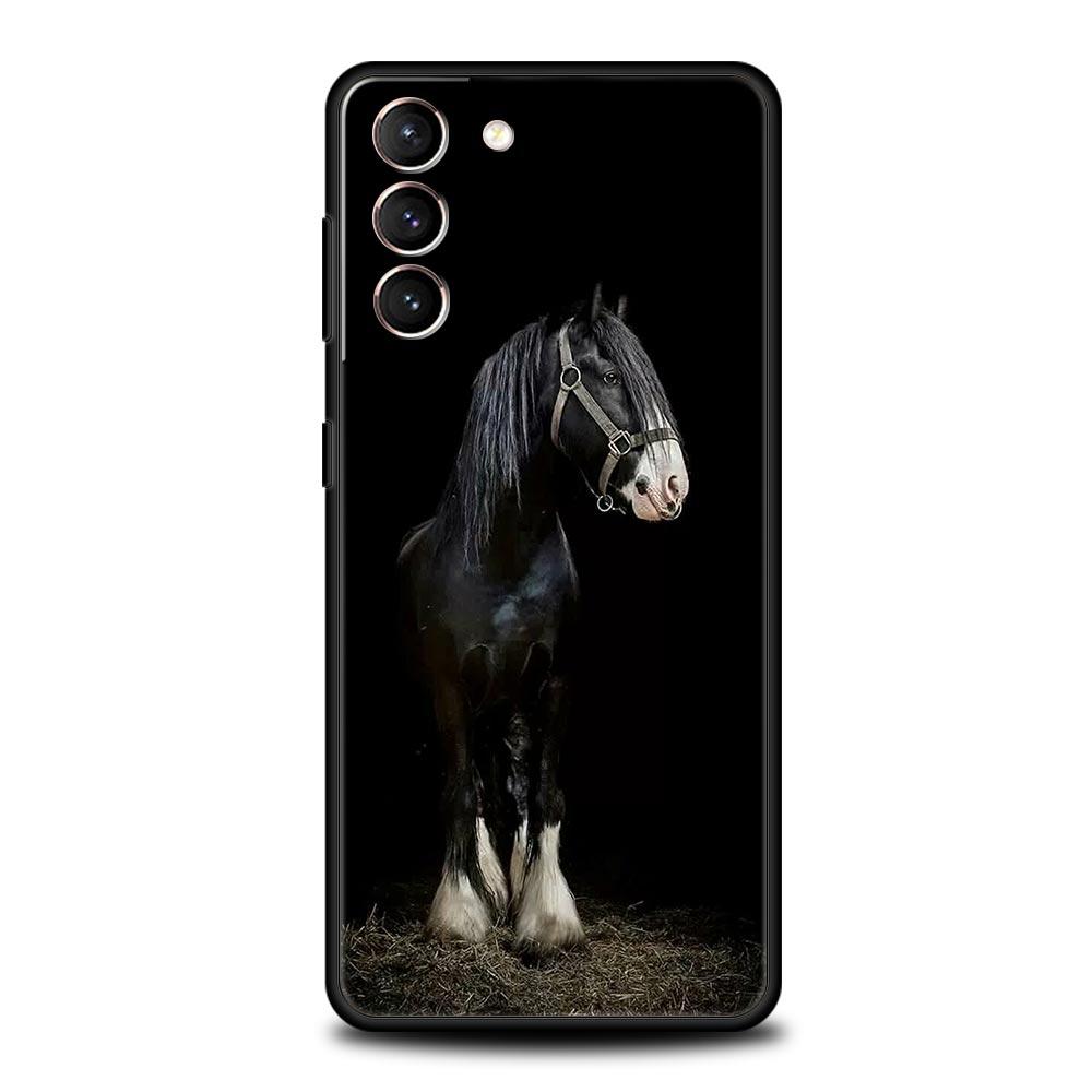 Pouzdro na telefon s divokými zvířaty Běžící kůň pro Samsung Galaxy S24 S23 S22 S20 Ultra S21 FE 5G S10 S9 Plus S10E Měkký silikonový kryt