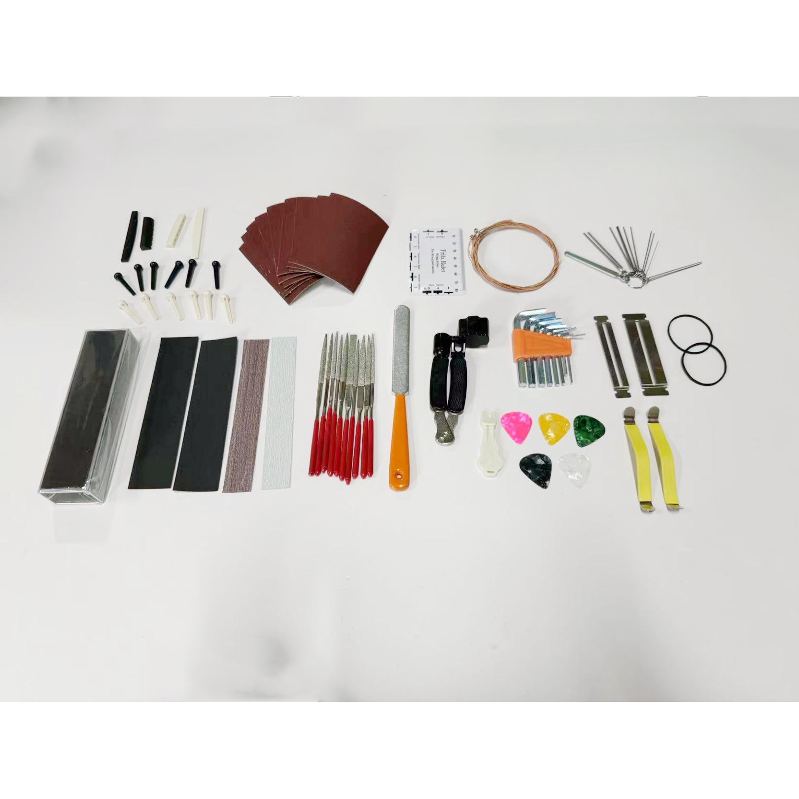 Complete Guitar Repair Tool Set: Leveling Bar, Fret Polishing File, and More. ABS