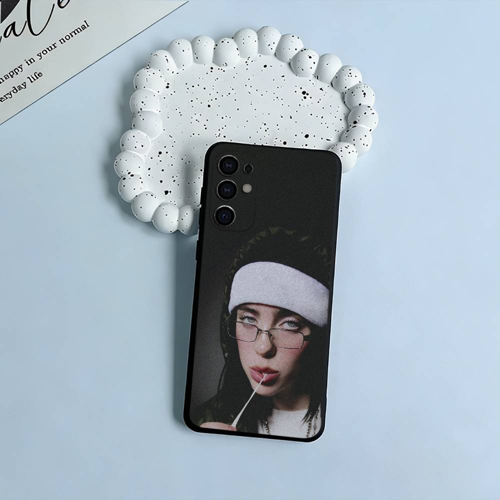 Gen Z talented singer-Billie E-Eilish Black Soft Silicone Phone Case for Samsung S25, S24, S21, S22, S23, S30, Ultra, S20, Lite