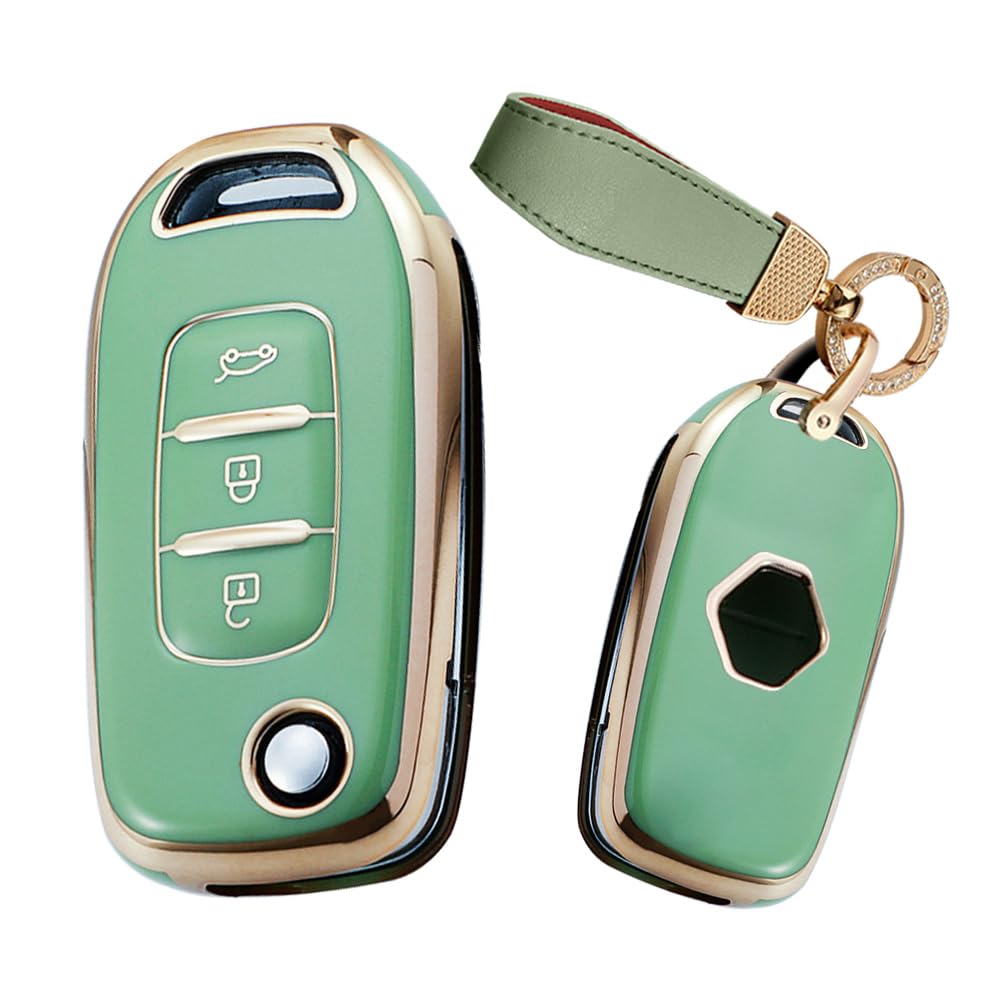 [TECART] Key Case for Renault Key Cover Key Holder Smart зелёный