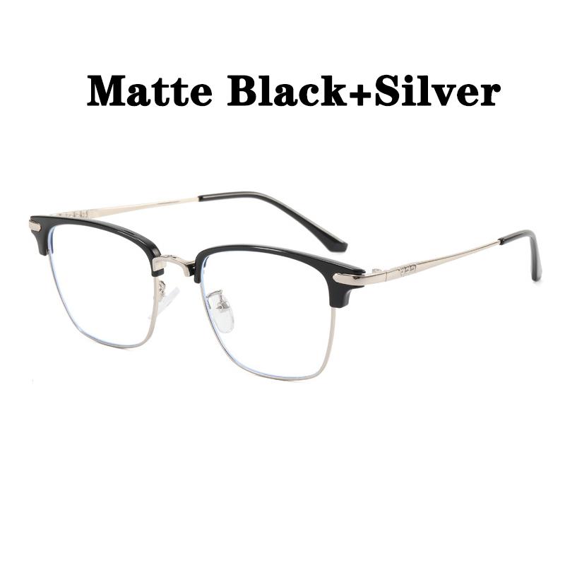 Svart Databrilleinnfatning Kvinner Menn Anti Blått Lys Runde Briller Blokkerende Briller Optisk Brille Metallinnfatning