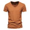 Summer Men's Solid Bamboo Cotton V-Neck T-Shirt - Hot Selling European & American Style