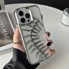 Pokovený Dutý 3D Kovový Vzor Rybí Kosti Pouzdro pro Odvod Tepla Pro iPhone 16 15 14 13 12 11 Pro Max Prodyšný Chladící Nárazuvzdorný Kryt