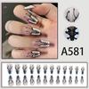 Winter fresh and simple pure lust style bride dance wear nails rainbow love rose fake nails