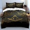 Golden Geometric Design Bedding Set Bedding Set (1 Duvet Cover, 2 Pillowcases, Duvet Not Included)