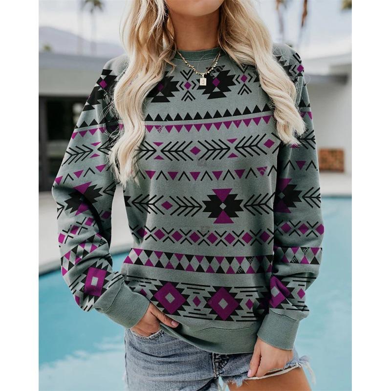 BITCED Moda feminina casual manga comprida gola redonda moletons e moletons
