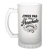 Chope À Bière - PLANETEE - J'peux Pas Minimaliste - Verre Trempé Givré - 470 Ml - Motif Imprimé