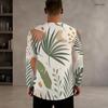 Men s Plus Size Round Neck Long Sleeve T Shirt Sunset Palm Wave Printed Casual Pullover