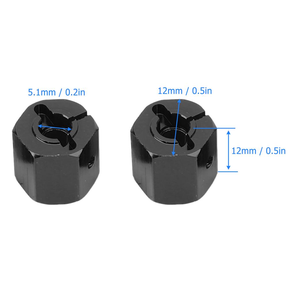 4PCS 12mm Hex Adapter Aluminum Alloy 12mm Wheel Hex Hub Drive Adapters for   SCX10 90046 for D90 1Celsius10 RC Car