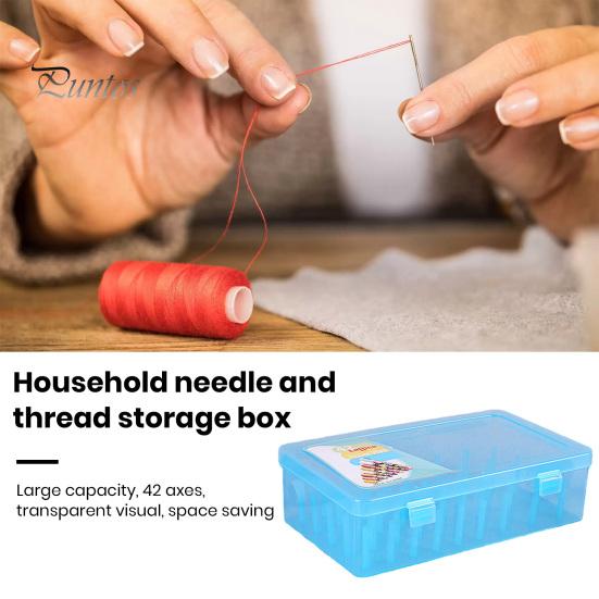 Sewing Box 42 Axis High Capacity Transparent Visible Thread Storage Buckle Closure Home Supply Reel