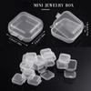 30PCS/pack Plastic Mini Transparent Jewelry Box with Lid Square Earplug Pill Storage Box Set Small Items Jewelry Container