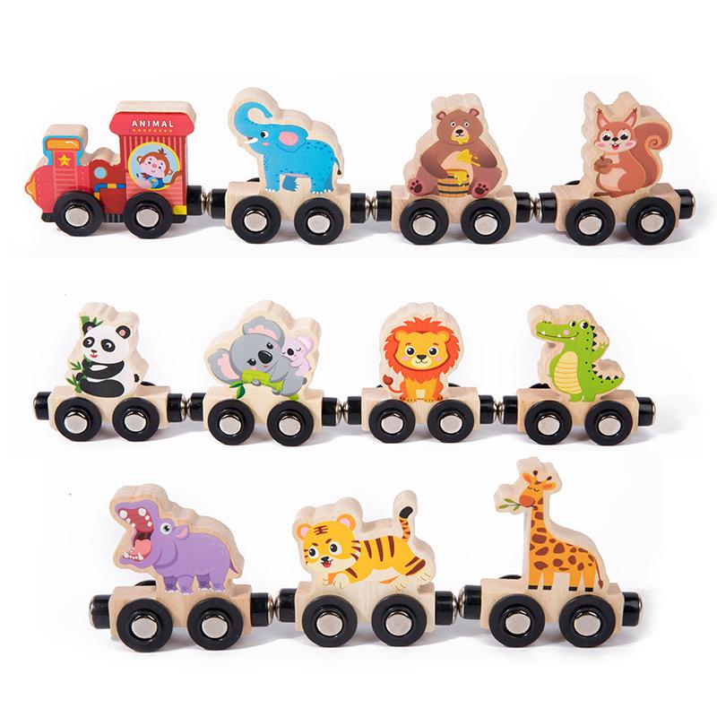 Wooden Magnetic Number Train for Kids - Color Recognition Toy