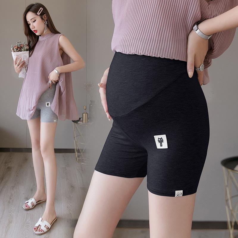 In Stock Summer Maternity Shorts with Tummy Support & Cute Cat Design XL