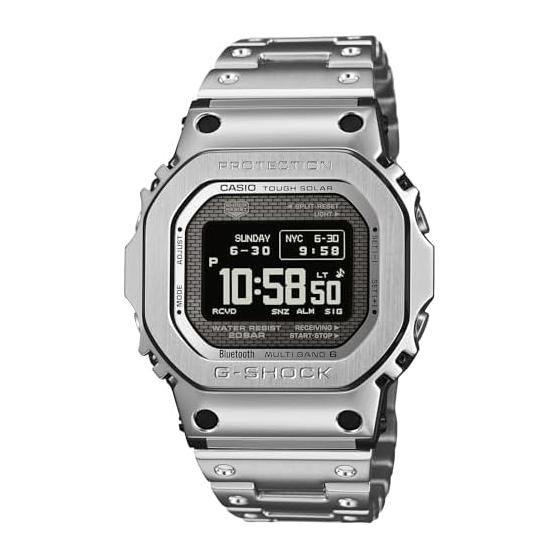 

[Casio] G-Shock Watch [Domestic Genuine Product] Full Metal MIP LCD Equipped with Bluetooth Radio Solar GMW-BZ5000D-1JF Men s Silver