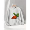 Kids Sweatshirt,Autumn Round Neck with Cute Carrot Pattern, Comfortable Casual Long Sleeve Top
