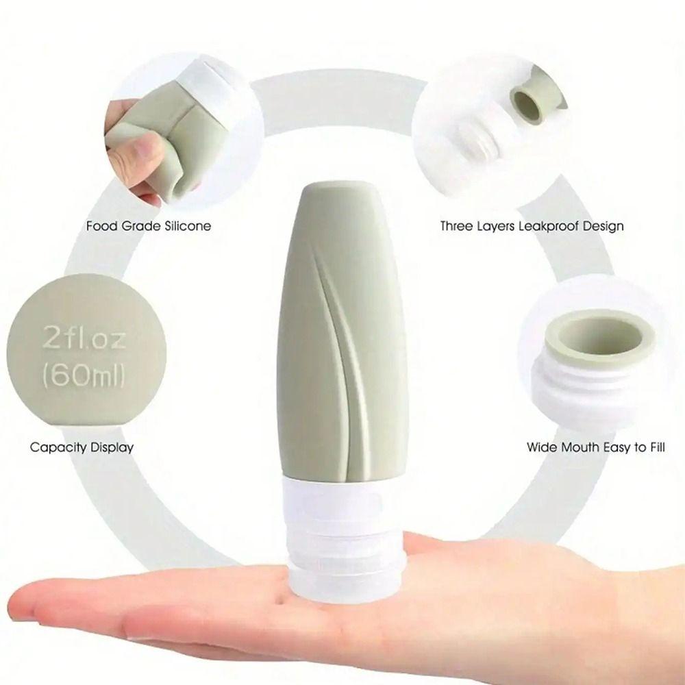 4 Stück/Set Auslaufsicheres Reiseflaschen-Set Weiche nachfüllbare Lotionflasche Abfüllwerkzeug