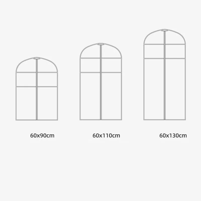 Simple Solid Color Household Clothes Dust Cover Thickened Non-woven Coat Storage Hanging Bag Clothes Dust Proof Organizing Bag