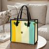 Cute Bee Printed Tote Bag Casual Daily Use Shopping Handbag Lightweight Carryall for Women