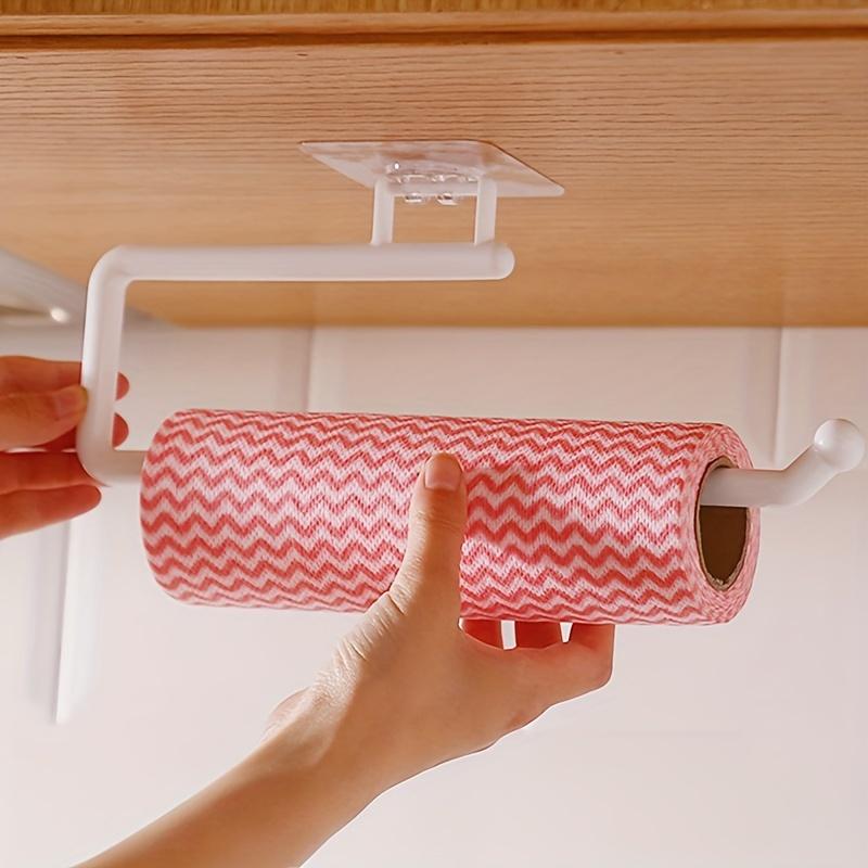 Easy-Install Wall-Mounted Kitchen Organizer - No-Drill Paper Towel & Wrap Holder, Space-Saving Storage for Bathroom and Kitchen Essentials