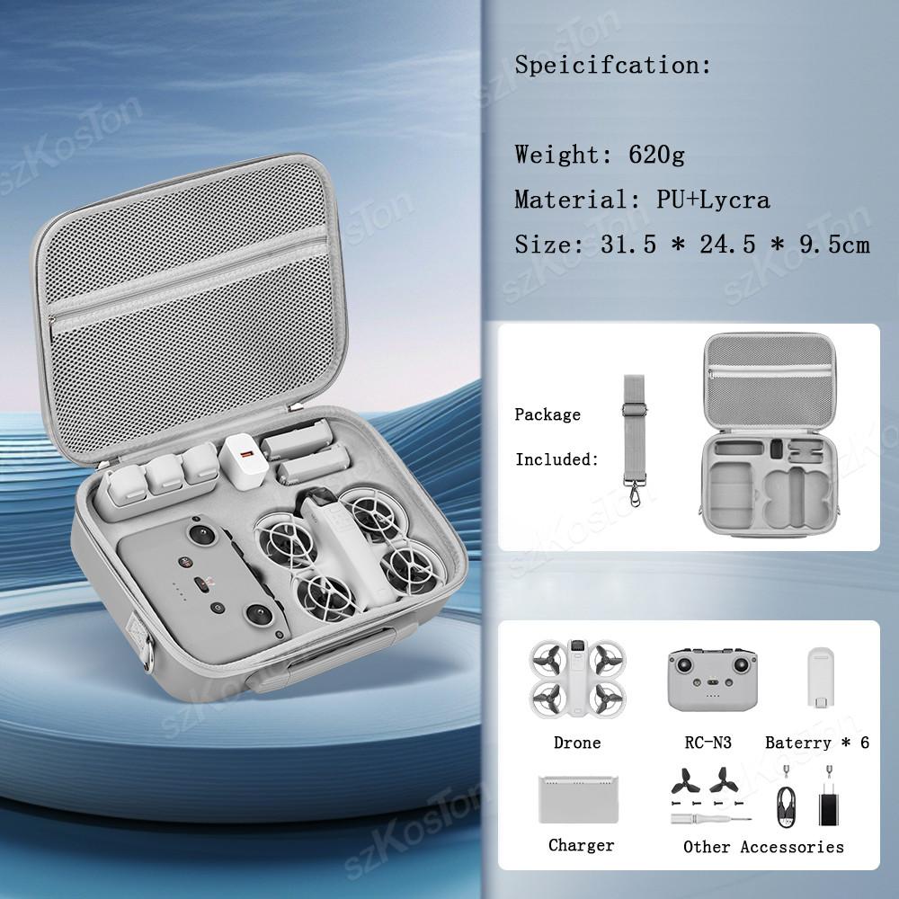 Storage Bag for DJI NEO Integrated Carrying Case Handbag Travel PU Suitcase with Shoulder Strap Drone RC-N3 Accessories