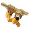 Durable Brass Shut Off Ball Valve 2 Switch 3 Way Pipe Fitting Connector 11mm Hose Barb Ball Valve Adapter Fuel Gas Water Oil