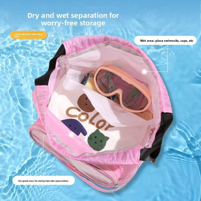 Padded Kids Swimming Backpack With Multifunctional Dry Wet Compartment For Beach And Travel