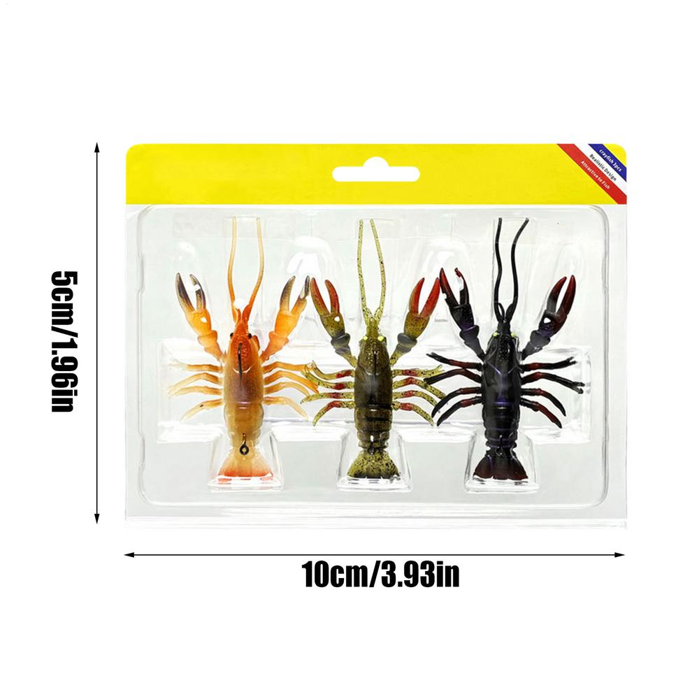 Crawfish Lures for Bass Fishing 3 Pieces Crawfish Fishing Lures for Bass Soft Equipment for Pike Pickerel Trout Walleye Bream