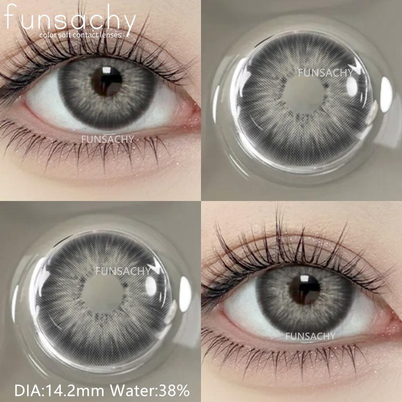 FUNSACHY 1 Paar Naturfarbige Kontaktlinsen für Augen Braune Linsen Farbige Linse Koreanische Blaue Linsen Graue Jahreslinsen Augen Make-up Linse