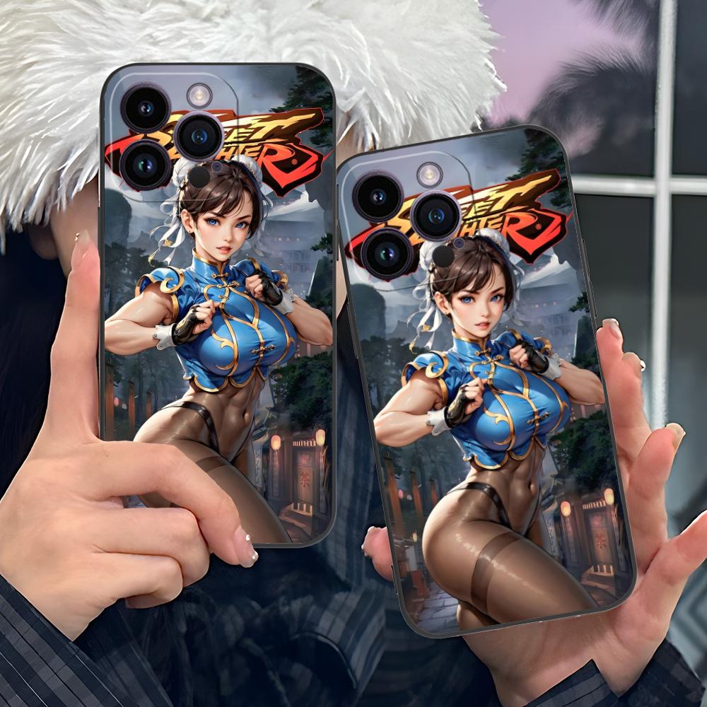 Street Fighter Chunli Phone Case for iPhone 17 16 15 14 13 12 11 X XR XS 8 7 Air Pro Max Plus Mini Colorful Cover Luxury Pretty