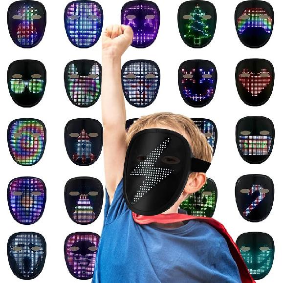 Led Mask with Gesture Sensing LED Lighted Face Mask for Costume Cosplay Party Masquerade Halloween